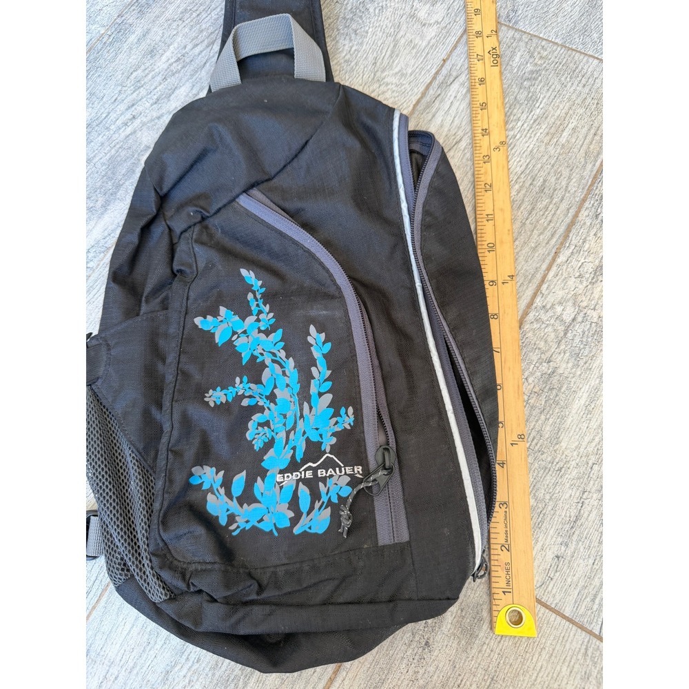 Eddie Bauer Sling Backpack Floral Graphic Crossbody Bag Hiking Outdoor Shoulder